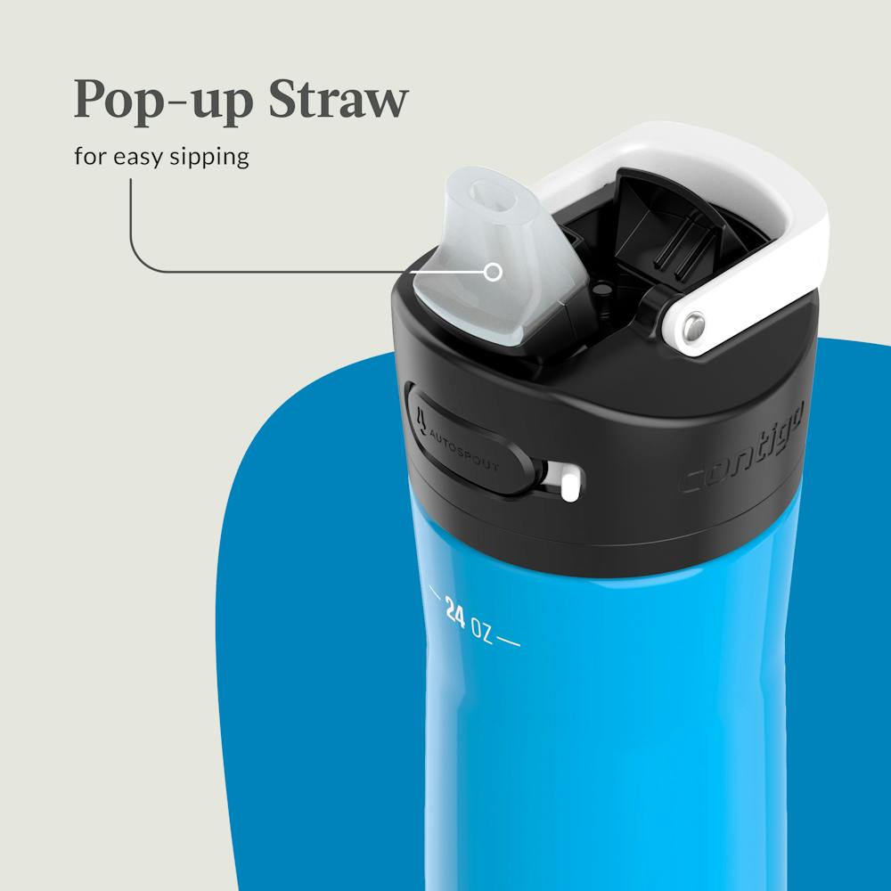 Contigo® Ashland Chill 2.0 Stainless Steel Water Bottle with AUTOSPOUT® Lid, 24oz - Blue Poppy