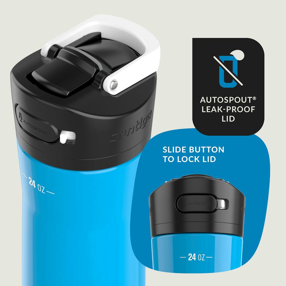 Contigo® Ashland Chill 2.0 Stainless Steel Water Bottle with AUTOSPOUT® Lid, 24oz - Blue Poppy