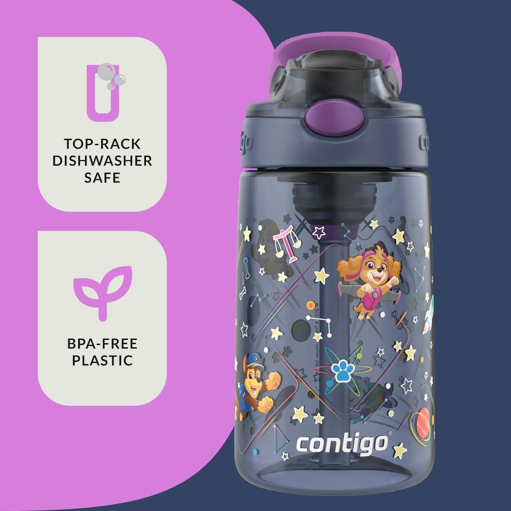 Contigo® Kids Water Bottle with Redesigned AUTOSPOUT® Straw, 14 oz, 2 pack - Purple Space Zodiac