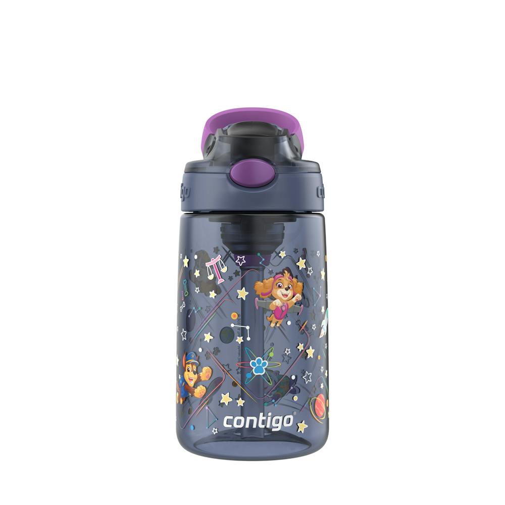Contigo® Kids Water Bottle with Redesigned AUTOSPOUT® Straw, 14 oz, 2 pack - Purple Space Zodiac